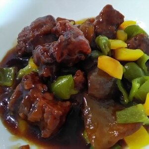 豚肉と野菜の黒酢酢豚風